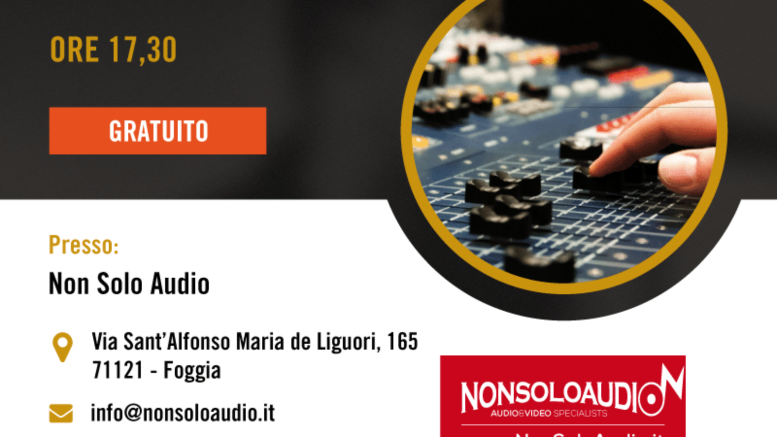 Soundcheck Training Tour – Tappa a Non Solo Audio (Foggia)